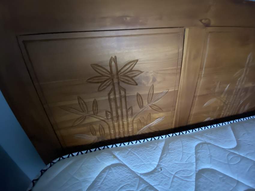 New teak wood king size bed with mattress - 4 - Bedroom Furnitures  on Aster Vender
