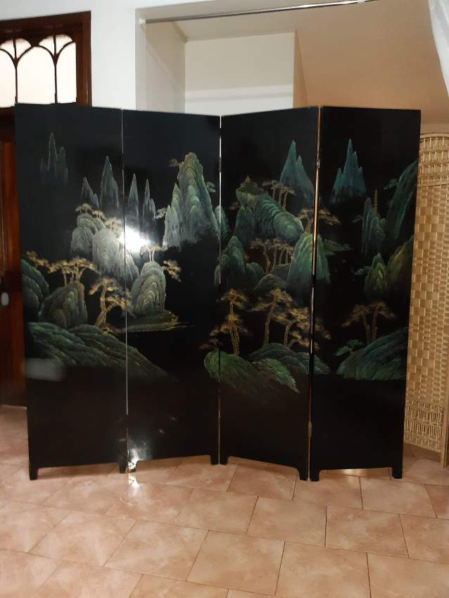Chinese lacquer screen different design on both sides  at AsterVender
