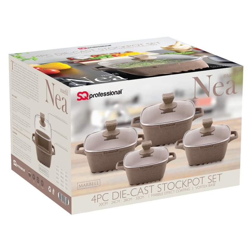 SQ Professional Nea Marbell 4 Pieces Die-Cast Non-Stick Cookware Set - 3 - Kitchen appliances  on Aster Vender