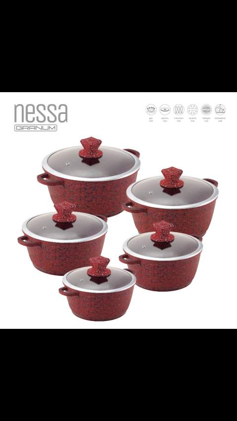 SQ Professional Nessa 5 Pieces Aluminium Non-Stick Cookware Set - 2 - Kitchen appliances  on Aster Vender