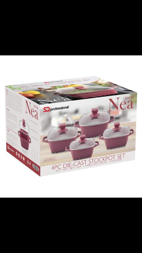 SQ Professional Nea Marbell 4 Pieces Die-cast Non Stick Cookware Set - 3 - Kitchen appliances  on Aster Vender