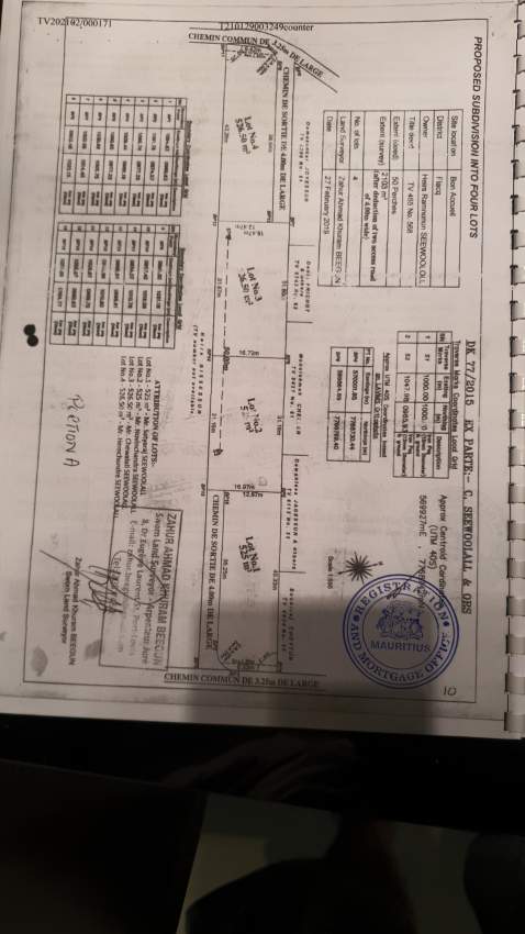 Terrain 12 perches a vendre a Bon Accueil tel 58285330 - 0 - Land  on Aster Vender