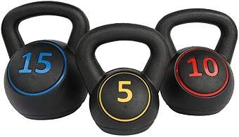 3-Piece Kettlebell Set with Storage Rack 15kg - 0 - Fitness & gym equipment  on Aster Vender
