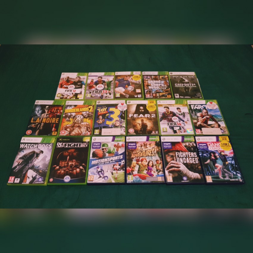 xbox 360 console+2 controller+kinect+17 originals game - 2 - PS4, PC, Xbox, PSP Games  on Aster Vender