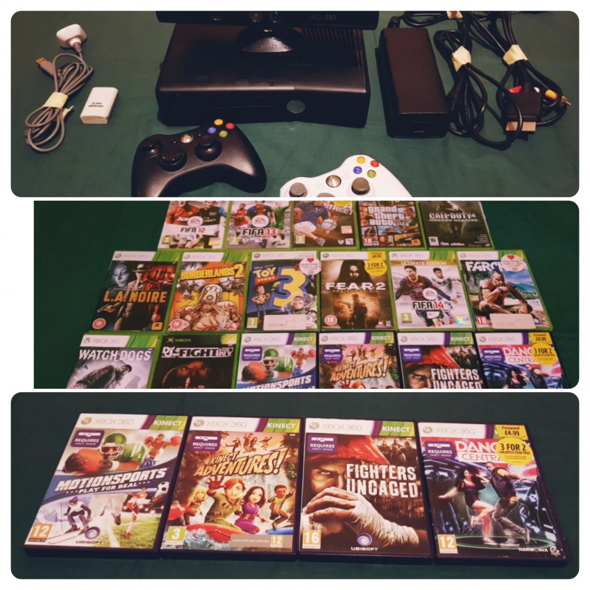 xbox 360 console+2 controller+kinect+17 originals game - 3 - PS4, PC, Xbox, PSP Games  on Aster Vender