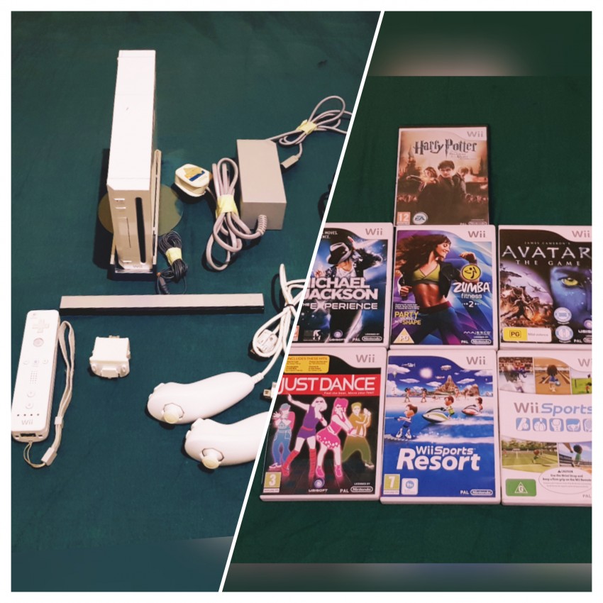 WII console+1 controller+1 motion plus+3 protective case+7 wii games  - 0 - PS4, PC, Xbox, PSP Games  on Aster Vender