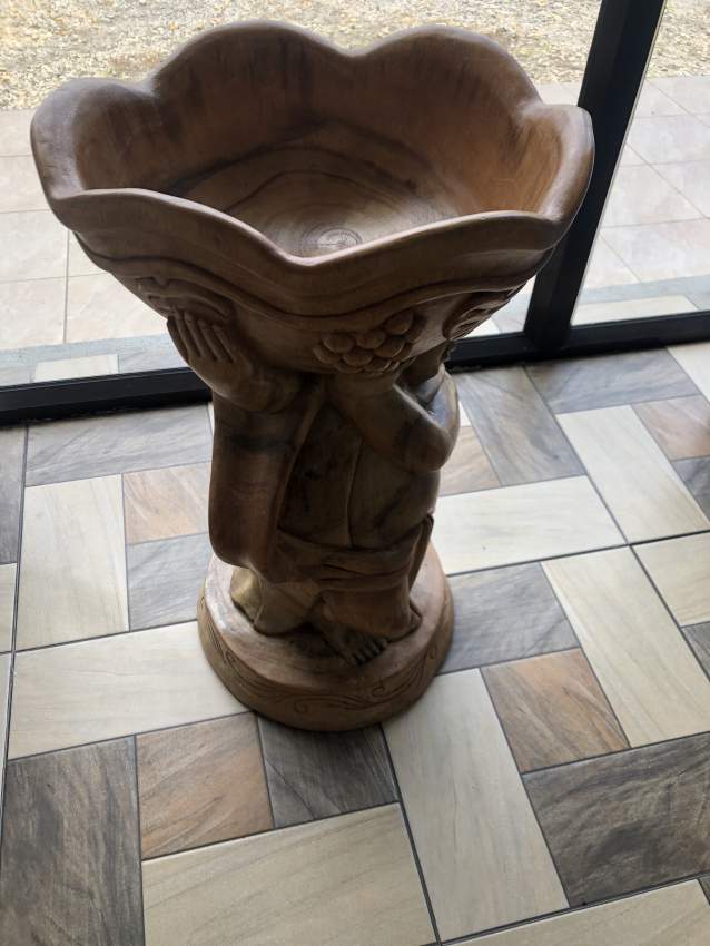Angel wooden stand with bowl - 4 - Sculptures  on Aster Vender