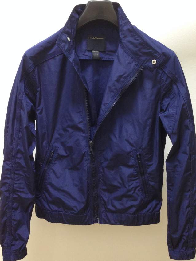 CLASS Roberto Cavalli - Blue Lightweight Jacket with Logo Embroidery   - 0 - Jackets & Coats (Men)  on Aster Vender