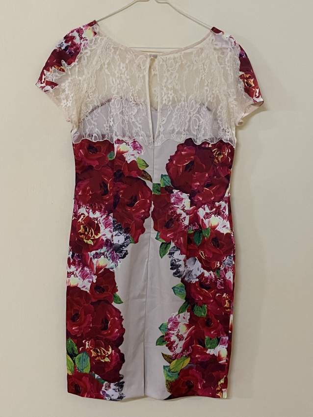 Evening/ party dress UK size 10-12, cream & red - 1 - Dresses (Women)  on Aster Vender