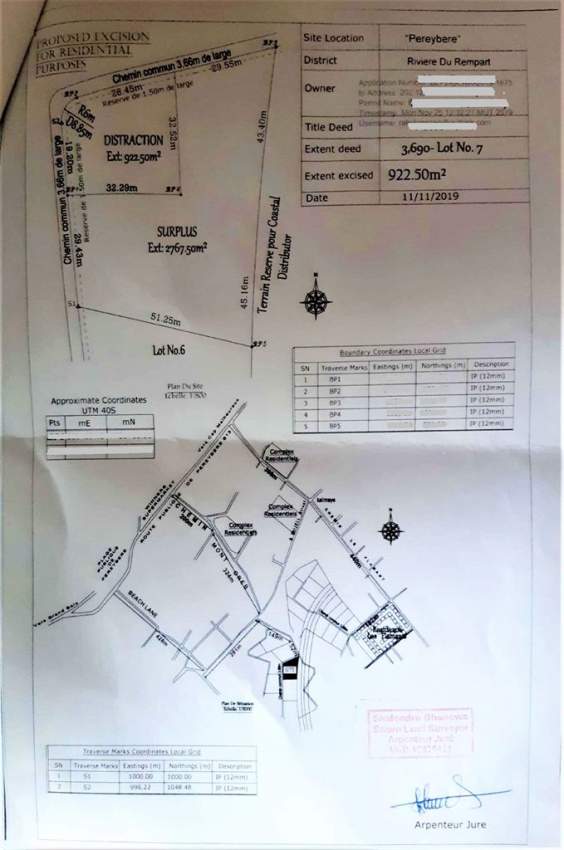 (Ref. MA7-181) A vendre terrain résidentiel - Pereybere  - 1 - Land  on Aster Vender