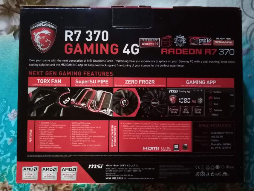  AMD Radeon R7 370 4GB GDDR5 DVI-I/DVI-D/HDMI/DP PCI-E Graphics Card - 1 - Graphic Card (GPU)  on Aster Vender