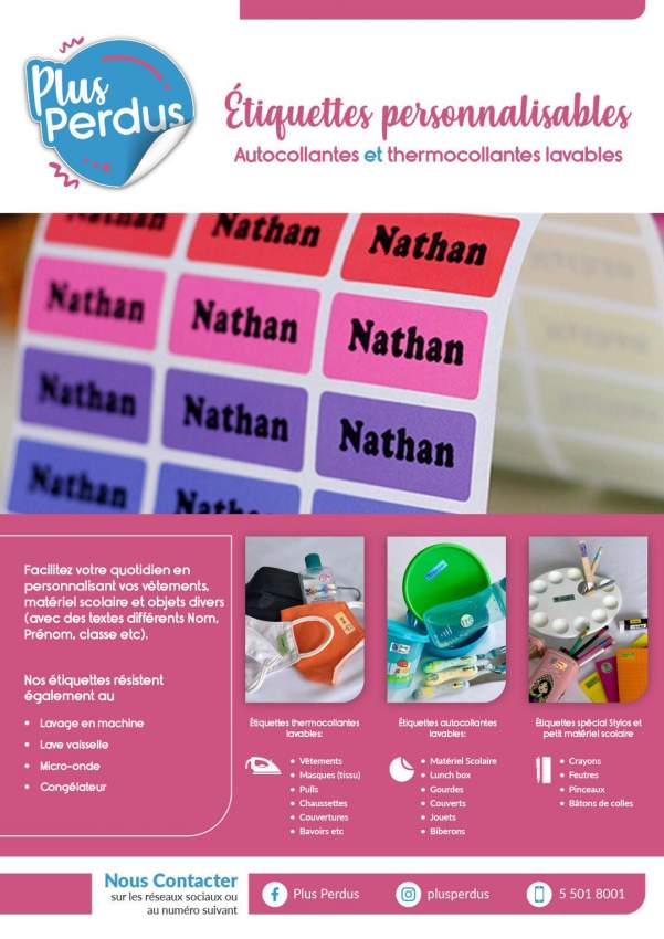 Étiquettes personnalisables lavables  - 0 - Kids Stuff  on Aster Vender