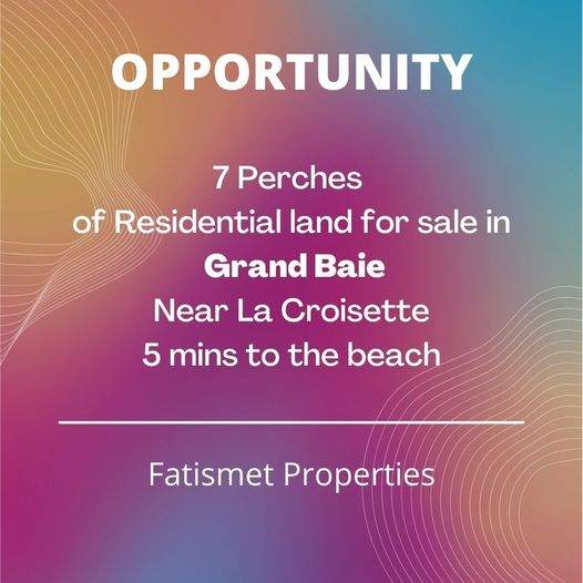Land of 7 Perches at Grand Baie - 0 - Land  on Aster Vender