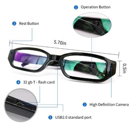 Full HD 1080p Covert Camera Spy Glasses - 2 - All Informatics Products  on Aster Vender