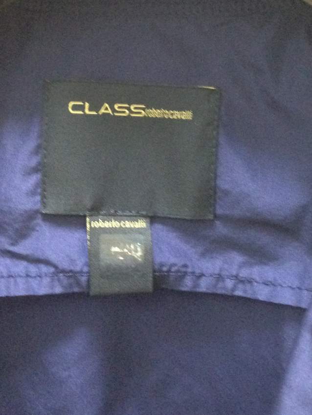 CLASS Roberto Cavalli - Blue Lightweight Jacket with Logo Embroidery - 4 - Jackets & Coats (Men)  on Aster Vender
