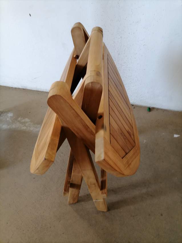 Small Teak foldable table - 3 - Wheelchair  on Aster Vender