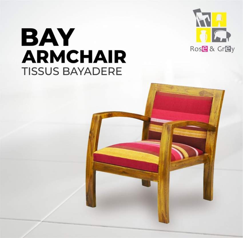 Bay Armchair Tissue Bayadere - 0 - Chairs  on Aster Vender