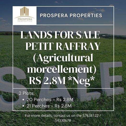 LAND ON SALE IN AN AGRICULTURAL MORCELLEMENT AT PETIT RAFFREY - RS 2.8 - 0 - Land  on Aster Vender