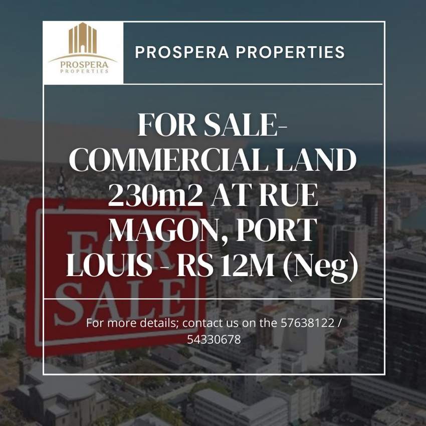 COMMERCIAL LAND ON SALE AT RUE MAGON, PORT LOUIS