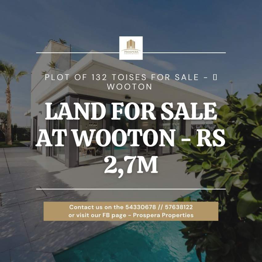 PLOT OF LAND ON SALE = 132TOISES @ WOOTON - RS2,7M - 0 - Land  on Aster Vender