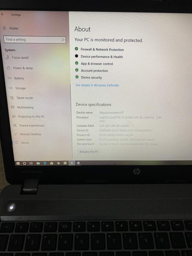 HP Laptop + Charger +HP Laptop Bag - 8 - Laptop  on Aster Vender