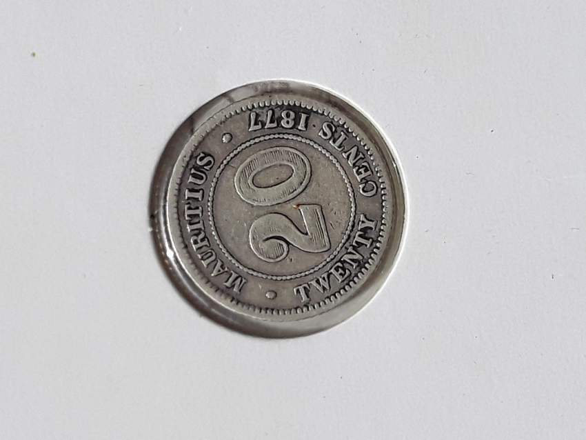 20 cents silver Mauritius Victoria Queen  year 1877 - 1 - Coins  on Aster Vender