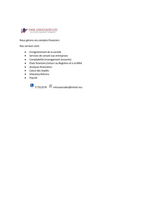 Accounting Services on Aster Vender