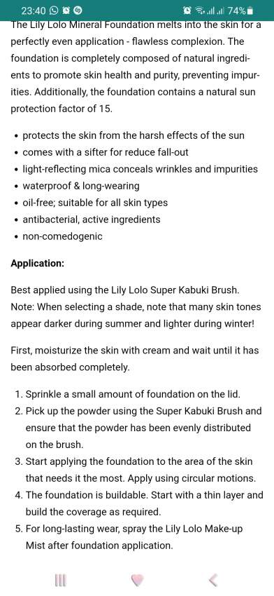 Lily Lolo mineral foundation spf 15 - 5 - Foundation  on Aster Vender