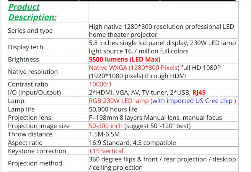Full HD Led video projector - 6 - All Informatics Products  on Aster Vender