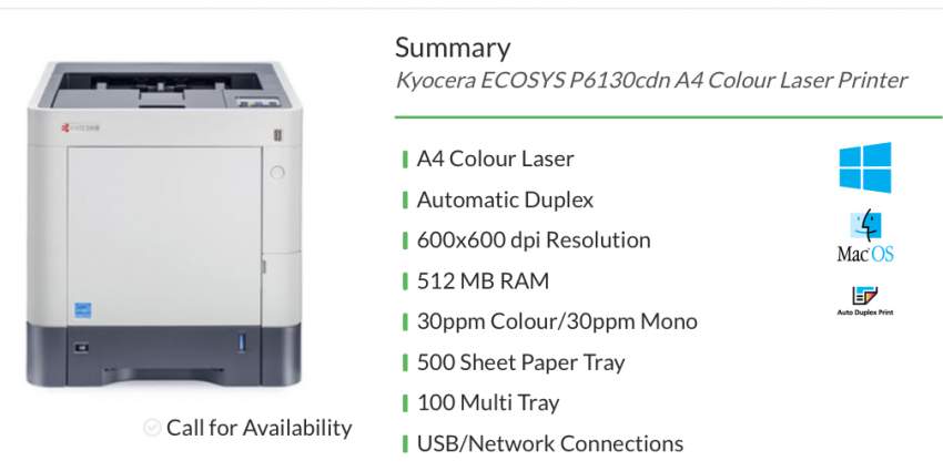 KYOCERA ECOSYS P6130cdn Color Laser Printer - 5 - Laser printer  on Aster Vender