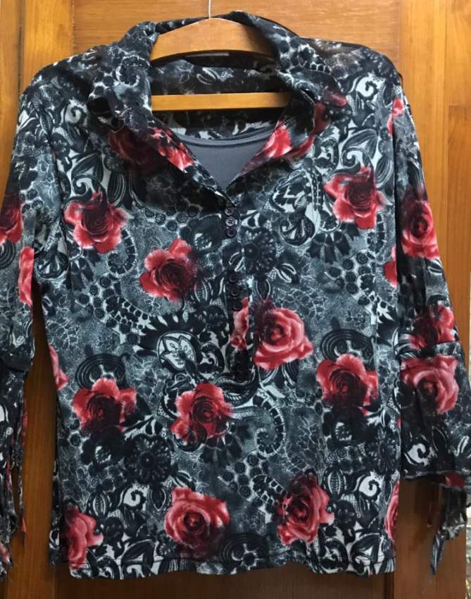 Black Flowery Blouse - 0 - Tops (Women)  on Aster Vender