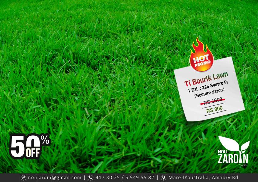 50% Off - Lawn Promo - Call on 5949 55 82 at AsterVender