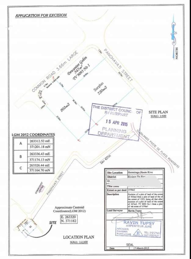 land for sale in Panchvati, Riviere Du Rempart @ Rs 50,000/perche nego - 1 - Land  on Aster Vender