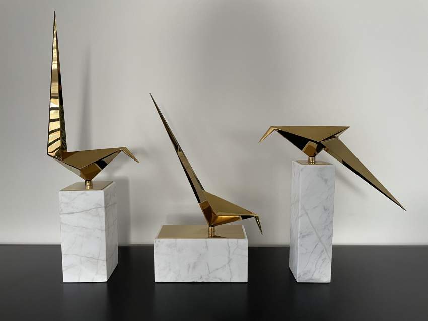 Decorative objects - abstract golden birds  at AsterVender