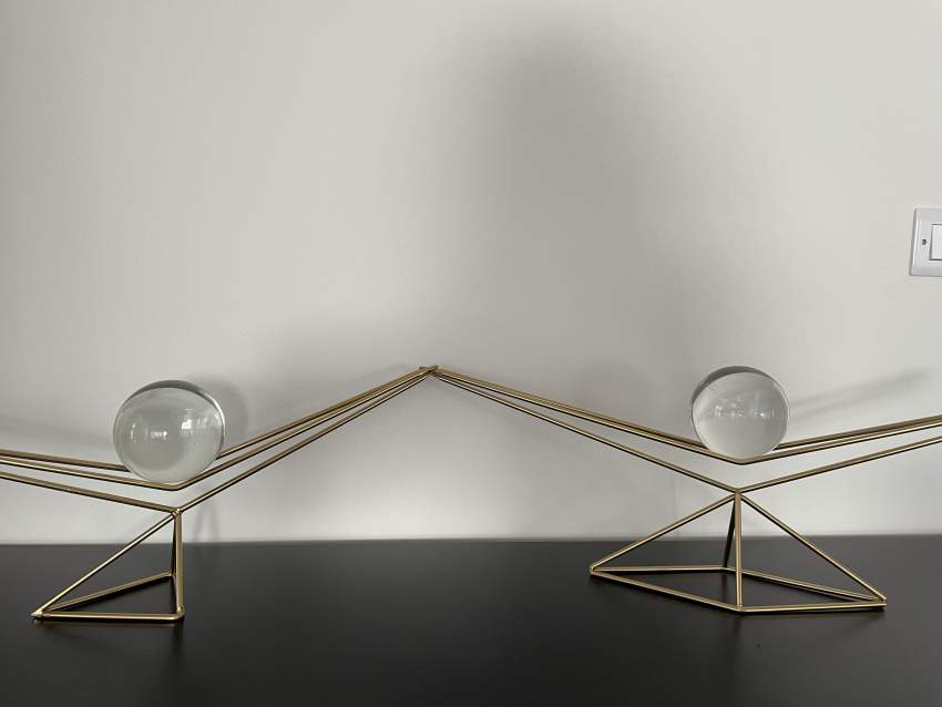 Decorative objects - golden base and glass - 0 - Interior Decor  on Aster Vender