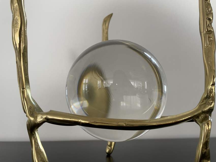 Decorative object - golden base and glass - 2 - Interior Decor  on Aster Vender