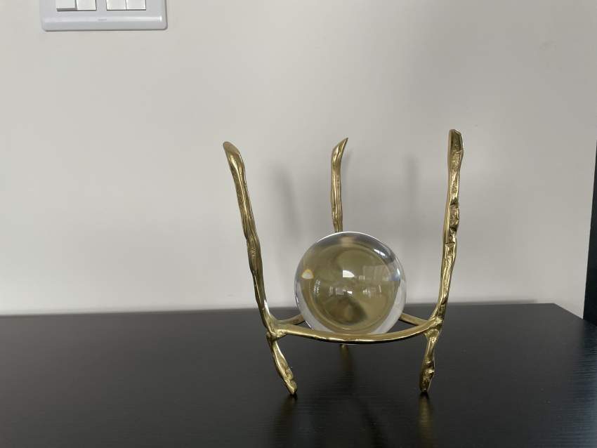 Decorative object - golden base and glass - 3 - Interior Decor  on Aster Vender