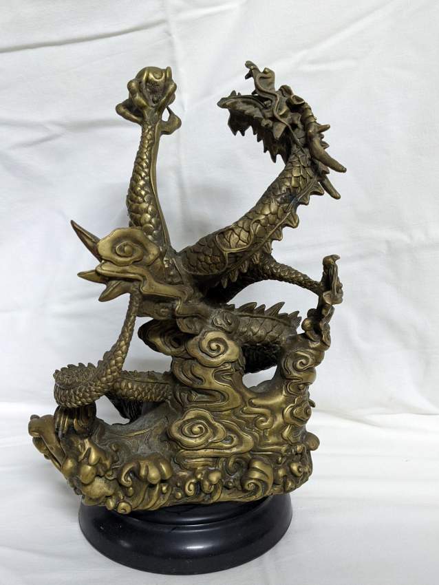 Statue dragon chinois en laiton - Brass Chinese dragon statue - 0 - Antiquities  on Aster Vender
