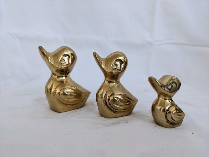 3 canards en laiton - 3 brass ducks - Antiquities on Aster Vender