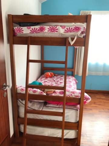 For Sale - 3 in 1 bunk Bed in teak wood + mattress - Bed frames, headboards, footboards on Aster Vender