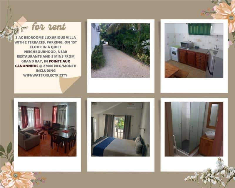 Villa for rent in Pointe aux Cannoniers - 0 - Villas  on Aster Vender