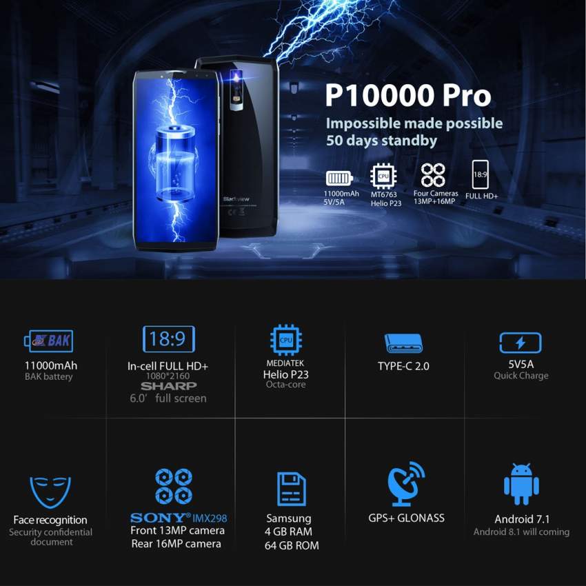  Blackview P10000 Pro, 4GB+64GB  - 1 - Android Phones  on Aster Vender
