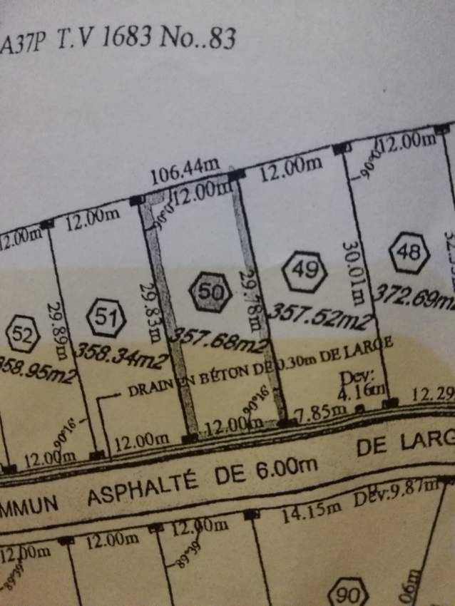 8.47 p in a Morc @ Pereybere Rs 2.2M negotiable.  - 0 - Land  on Aster Vender