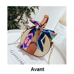 Handbag braided in straw with foulard  - 2 - Bags  on Aster Vender