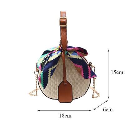 Handbag braided in straw with foulard  - 6 - Bags  on Aster Vender