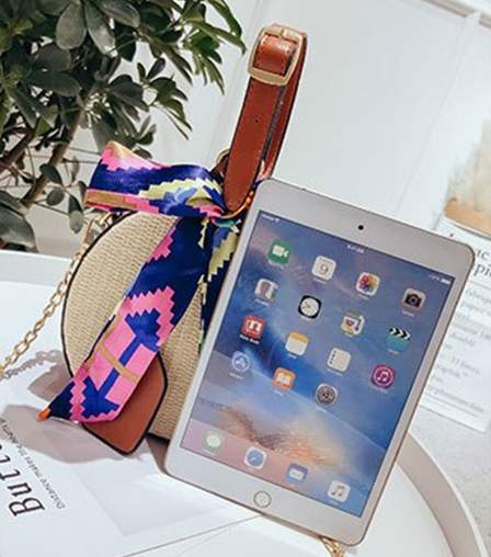 Handbag braided in straw with foulard  - 5 - Bags  on Aster Vender