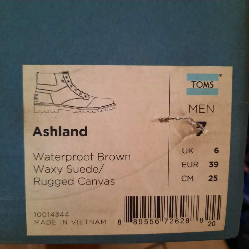 Toms Mens Ashland Suede (Daim) Leather Boots S: 39/40  on Aster Vender