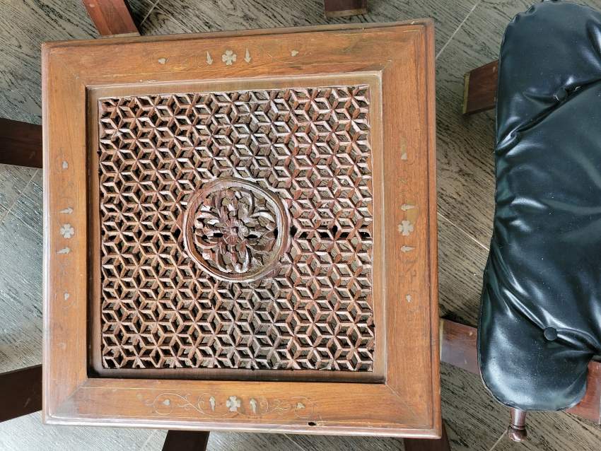 Table basse et tabourets en bois de rose  - 3 - Living room sets  on Aster Vender