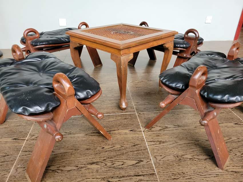 Table basse et tabourets en bois de rose  - 1 - Living room sets  on Aster Vender