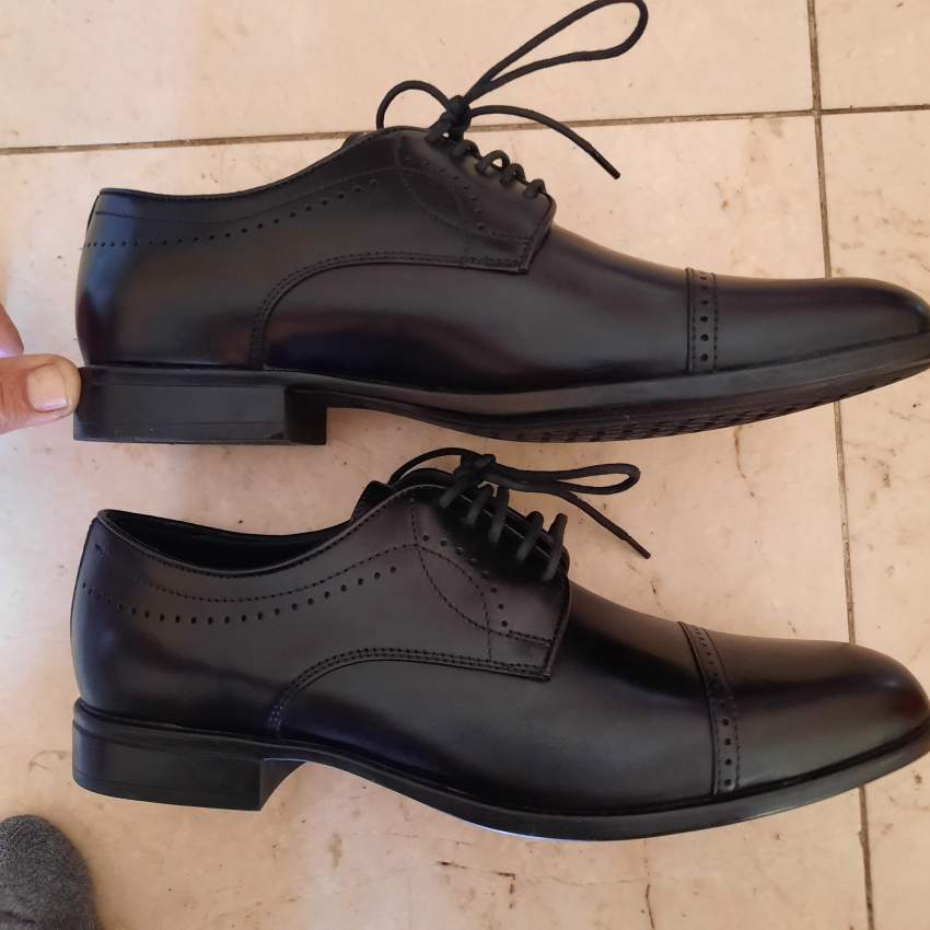 Geox Respira Black Leather Men Shoe Size 39/40 - 1 - Classic shoes  on Aster Vender